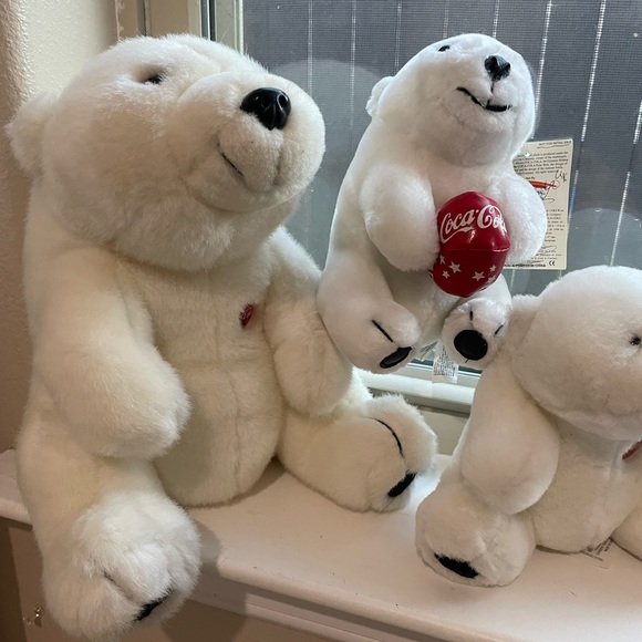 VTG 90s Coca Cola white polar bears stuffed animals - Picture 4 of 12